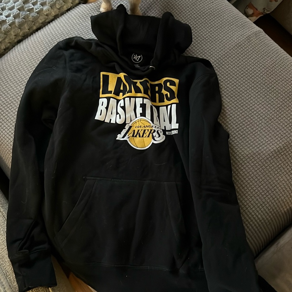 Los Angeles Lakers '47 NBA Basketball Hoodie Sweatshirt (Men's Large) Black